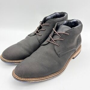 Madden for Buckle Black Perforated Desert Chukka Ankle Boots Mens 10 Vegan